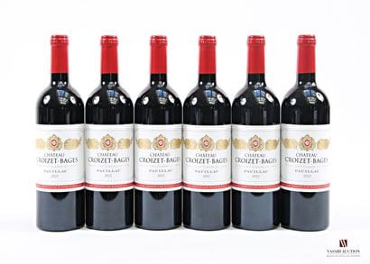 6 bottles Château CROIZET-BAGES Pauillac...