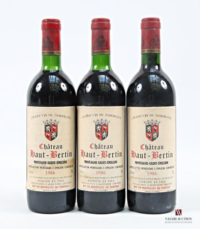 3 Blles Château HAUT BERTIN Montagne St Emilion...