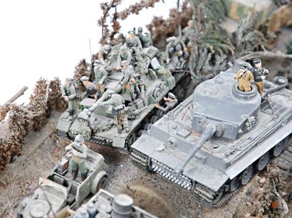 Diorama représentant une scène de combat...