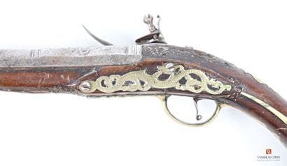 Long pistolet à silex, canon à pans au tonnerre...