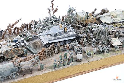 Diorama représentant une scène de combat...