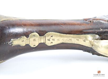 Long pistolet à silex, canon à pans au tonnerre...