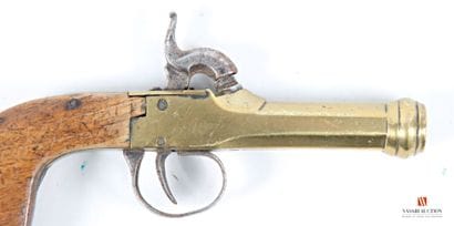 Pistolet de poche à percussion, canon laiton...