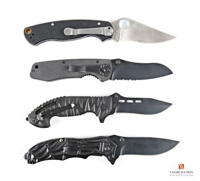 Couteau pliant Spyderco USA, lame crantée...
