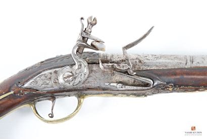Long pistolet à silex, canon à pans au tonnerre...