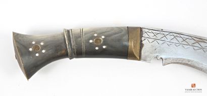 Kukri, lame gravée de 255 mm, poignée corne...