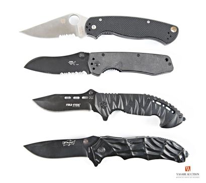 Couteau pliant Spyderco USA, lame crantée...