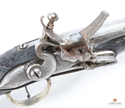 Superbe paire de pistolets à silex, canon...