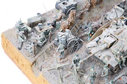 Diorama représentant une scène de combat...