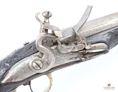 Superbe paire de pistolets à silex, canon...