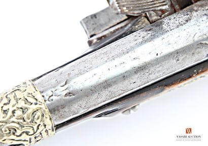 Superbe paire de pistolets à silex, canon...
