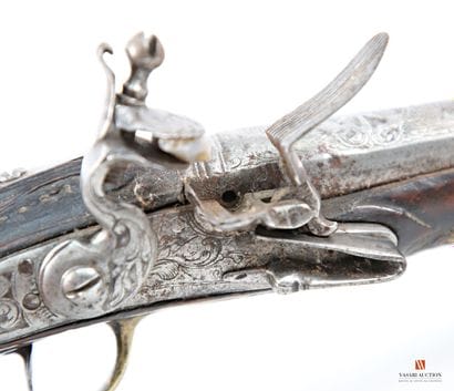 Long pistolet à silex, canon à pans au tonnerre...