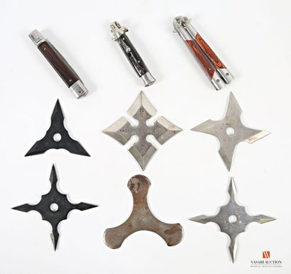 Shurikens (étoiles de jet), 6 pièces différentes,...