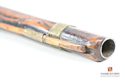 Élégant pistolet à silex, canon à pans au...