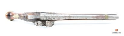 Élégant pistolet à silex, canon à pans au...