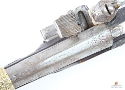 Superbe paire de pistolets à silex, canon...