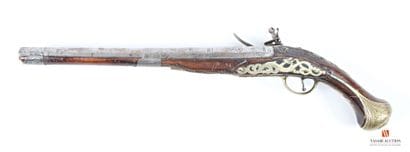 Long pistolet à silex, canon à pans au tonnerre...