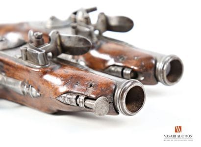 Paire de pistolets de carrosse, platine à...