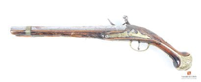 Élégant pistolet à silex, canon à pans au...