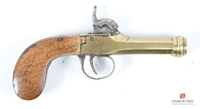 Pistolet de poche à percussion, canon laiton...