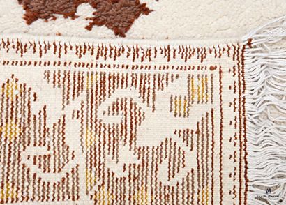 North African rug (wool warp, weft, and pile),...