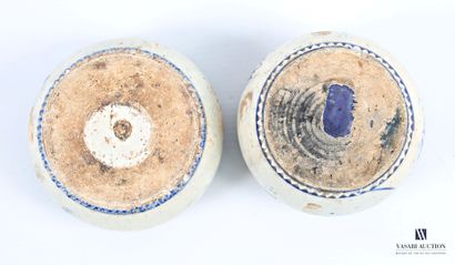 CHINA 
Two white/blue glazed ceramic brush...