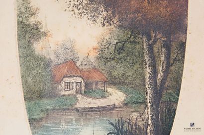 CEMBRIER (20th century) 
Thatched cottages...