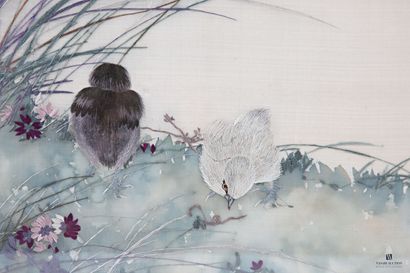 CHINA
The fledglings
Watercolor and embroidery...