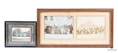 Frame containing two old photographs. 
-...