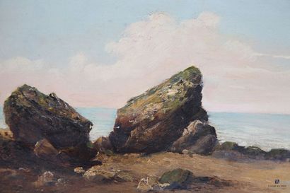 BAYLE Frédéric (1859-1904).
Lively seaside...