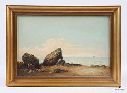 BAYLE Frédéric (1859-1904).
Lively seaside...