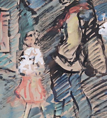 HIQUET Adolphe (1899-1965)
Man with cigarette
Watercolor...