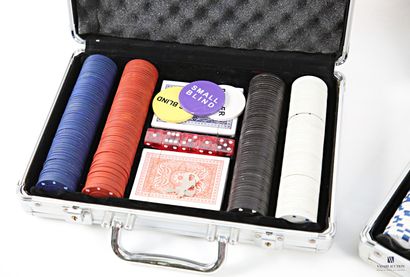 Set of two aluminum poker cases, complete...