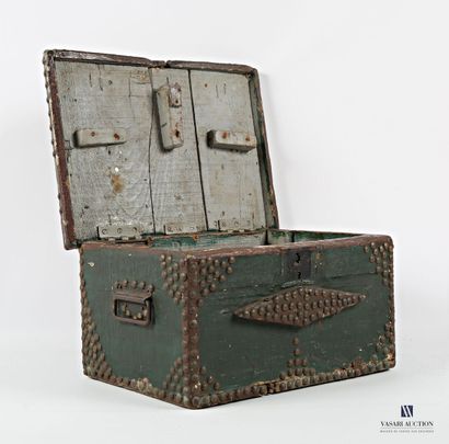 Painted and studded wood chest, old use mark
Mexican...