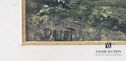 DAVET (XIX-XXth)
Lake thoughts at dusk
Gouache
Signed...