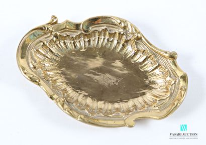 Oval-shaped bronze pocket scoop, with scrolls...