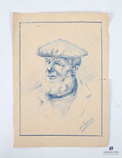 Modern Art 
Portrait of a Basque Man 
Charcoal...