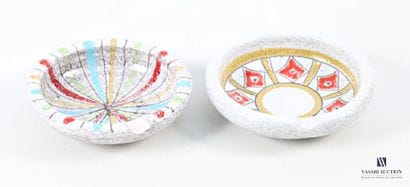 ROMACREA School 
Set of two round ashtrays...