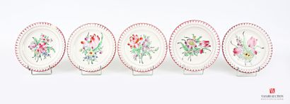 LUNEVILLE Manufacture 
Set of five porcelain...