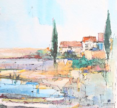 MALRIEUX Pierre (1920-2022) 
The harbor
Watercolor...