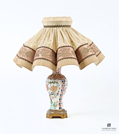 A baluster-shaped vase converted into a lamp,...