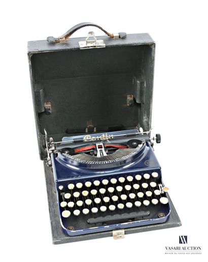 CONTIN E.C.P 
Blue-lacquered metal typewriter...