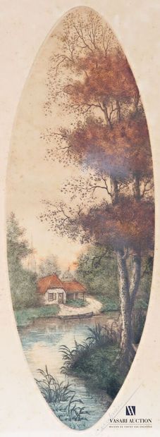 CEMBRIER (20th century) 
Thatched cottages...