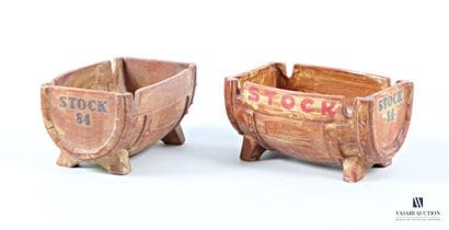 ROMACREA School 
Pair of half-barrel-shaped...