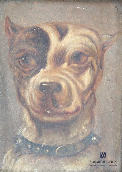 19th-Century French School
Dog's Head 
Oil...