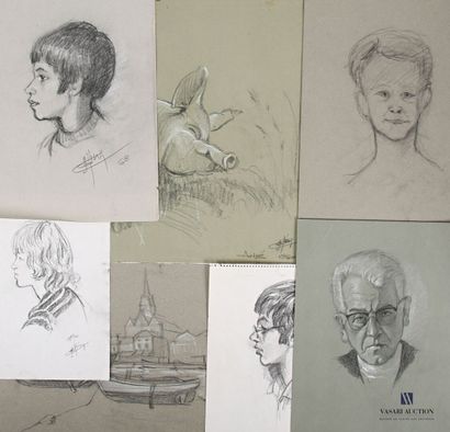 YING Y.
A set of eight drawings, including...