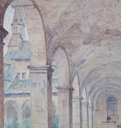 ANONYMOUS
Inside the cloister 
Watercolor...