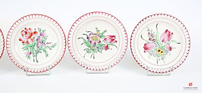 LUNEVILLE Manufacture 
Set of five porcelain...