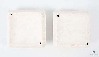 ROMACREA School of 
Pair of square terracotta...