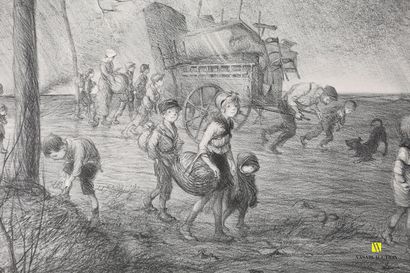 Set of seven prints based on works by Poulbot,...